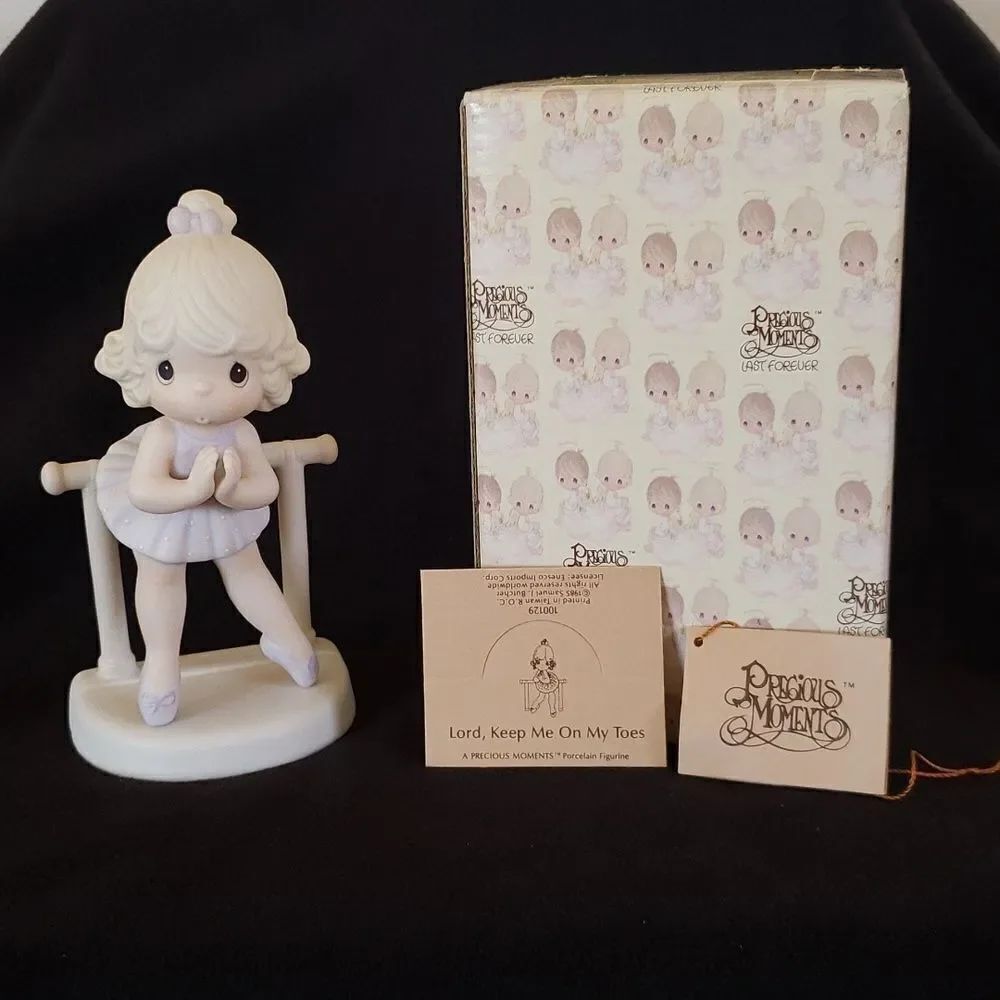 Vtg 1985 Precious Moments “Lord, Keep Me On My Toes” Porcelain Figurine #100129